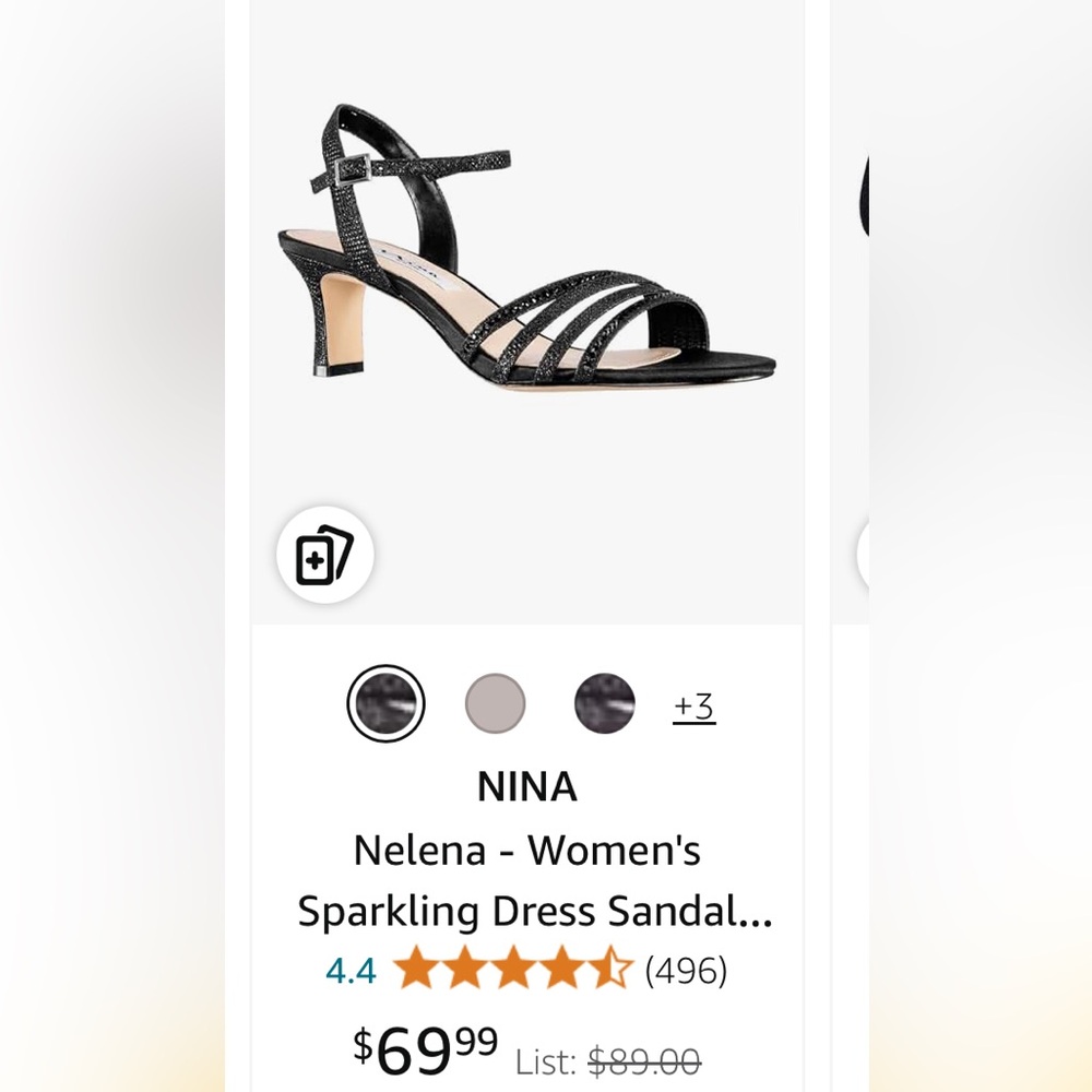 Sparkly Black Kitten Heel
